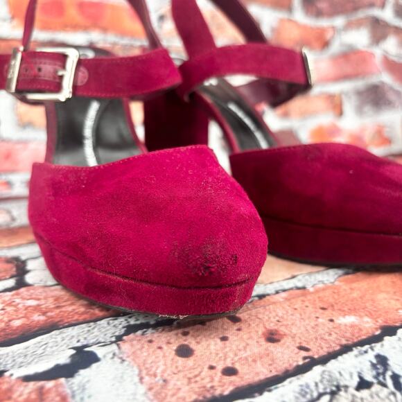 Circus by Sam Edelman Daniela Deep Berry Chunky Heels Size 6 - Picture 5 of 9